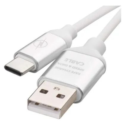   EMOS SM7025W Töltő- és adatkábel USB-A 2.0 / USB-C 2.0, 1 m, fehér
