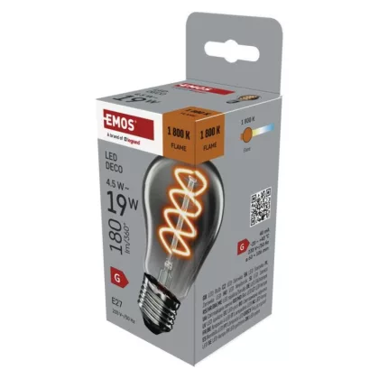 EMOS Z55311 LED izzó DECO SMOKED A60 / E27 / 4,5 W (19 W) / 180 lm / flame
