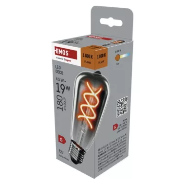 EMOS Z57311 LED izzó DECO SMOKED ST64 / E27 / 4,5 W (19 W) / 180 lm / flame