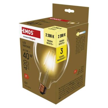 Emos Z58032 LED izzó Vintage G125 / E27 / 4,5 W (40 W) / 420 lm / Meleg fehér