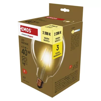   Emos Z58032 LED izzó Vintage G125 / E27 / 4,5 W (40 W) / 420 lm / Meleg fehér
