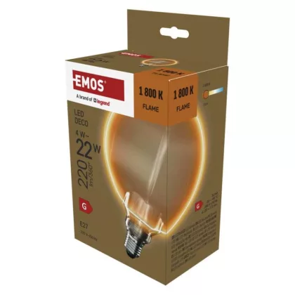 EMOS Z5BO11 LED izzó DECO G130OA / E27 / 4 W (22 W) / 220 lm / flame