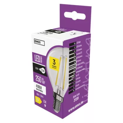   EMOS ZF1201 LED izzó Filament Mini Globe / E14 / 1,8 W (25 W) / 250 lm / természetes fehér