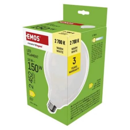   Emos ZF2D82 LED izzó Filament G125 / E27 / 18 W (150 W) / 2452 lm / Meleg fehér