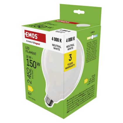  EMOS ZF2D83 LED izzó Filament G125 / E27 / 18 W (150 W) / 2452 lm / Természetes fehér