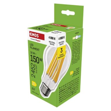 Emos ZF5D83 LED izzó Filament A70 / E27 / 18 W (150 W) / 2452 lm / Természetes fehér