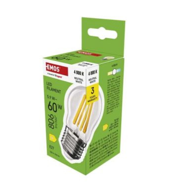Emos ZF6D43 LED izzó Filament Mini Globe  5,9W(60W) 806lm E27 NW természetes fehér