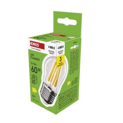   Emos ZF6D43 LED izzó Filament Mini Globe  5,9W(60W) 806lm E27 NW természetes fehér