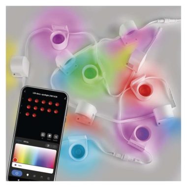 EMOS ZIW15CR GoSmart LED reflektor - 255 cm-es lánc, 12 rész, 7 W, RGBIC+CCT, dimmelhető, WiFi