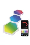 EMOS ZIW223R GoSmart LED-es lámpatest Hexagon, kiegészítő készlet,3 rész, 1,8 W, RGBIC dimmelhető, WiFi