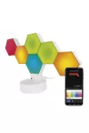 EMOS ZIW426R GoSmart LED asztali lámpa Hexagon fehér, 6 részből álló, RGBIC dimmelhető, WiFi