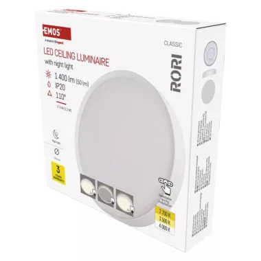 EMOS ZM4400 LED FELÜLETI LÁMPA RORI 17W 1400LM IP20 CCT W