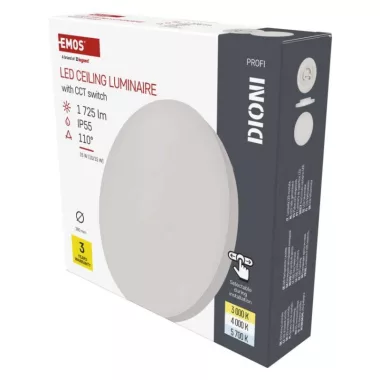 EMOS ZM7150 #LED CEILING ROUND LUM. DIONI 15W 1725LM IP55 CCT EMOS ZM7150 #LED CEILING ROUND LUM. DIONI 15W 1725LM IP55 CCT