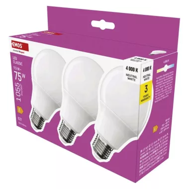 EMOS ZQ5E53.3 LED fényforrás CLS A60 9,5W(75W) 1055lm E27 NW 3PC