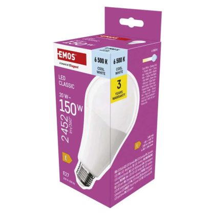EMOS ZQ5E84 LED izzó Classic A80 / E27 / 20 W (150 W) / 2452 lm / Hideg fehér