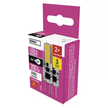   EMOS ZQ8621.2 LED izzó Classic JC / G4 / 1,9 W (21 W) / 200 lm / természetes fehér