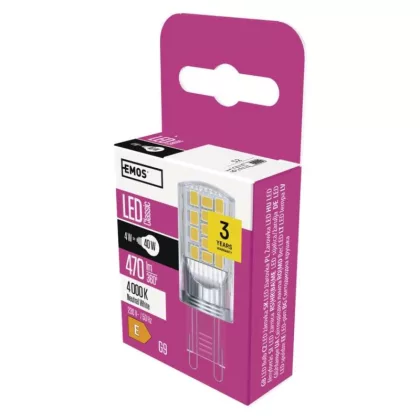   EMOS ZQ9545 LED izzó Classic JC / G9 / 4 W (40 W) / 470 lm / természetes fehér