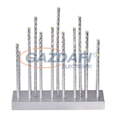 EMOS ZY2108 HOME DECO GYERTYA ÁLLVÁNY EZÜST 25x28.5cm, 19LED, IP20, 3xAA, meleg fehér