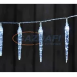   EMOS ZY2164 karácsonyi fényfüzér JÉGCSAP 10LED, 2×AA, időzítő, hideg fehér