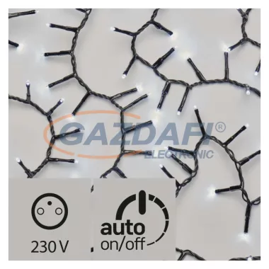 EMOS ZY2182T karácsonyi fényfüzér SÜNI 4M, 200LED, IP44, időzítő, hideg fehér EMOS ZY2182T karácsonyi fényfüzér SÜNI 4M, 200LED, IP44, időzítő, hideg fehér