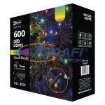   EMOS ZY2187T karácsonyi fényfüzér színes 12M, 600LED, IP44, időzítős kivitel