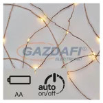   EMOS ZY2195 karácsonyi fényfüzér NANO 0.9M, 10LED IP20, 2xAA, EZÜST VEZETÉK, időzítő, meleg fehér