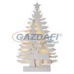   EMOS ZY2207 karácsonyi dekoráció FENYŐ/SZARVAS FEHÉR 21.5x35.5cm 15LED, 3xAA, időzítő, meleg fehér
