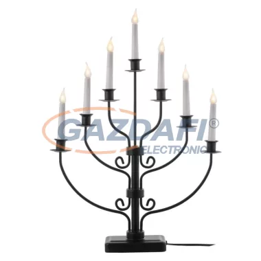 EMOS ZY2212 HOME DECO GYERTYA ÁLLVÁNY FEKETE 43x57cm, 7LED, IP20, 230V, meleg fehér