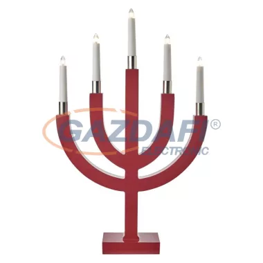 EMOS ZY2220 HOME DECO GYERTYA ÁLLVÁNY PIROS 35x57cm, 5xE10, IP20, 230V, meleg fehér