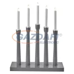   EMOS ZY2222 HOME DECO GYERTYA ÁLLVÁNY SZÜRKE 36x48.5cm, 5xE10, IP20, 230V, meleg fehér
