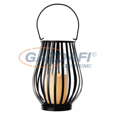 EMOS ZY2226 HOME DECO lámpás VIBRÁLÓ GYERTYÁVAL VÁZA FEKETE 11x25cm, 3×AAA, időzítő, vintage