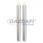   EMOS ZY2271 HOME DECO LED GYERTYA EZÜST 2DB 2x25cm, 2xAAA, meleg fehér