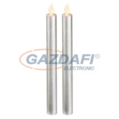 EMOS ZY2271 HOME DECO LED GYERTYA EZÜST 2DB 2x25cm, 2xAAA, meleg fehér