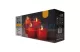 EMOS ZY2289 HOME DECO LED GYERTYA 4DB KÖR ÜVEG PIROS 7.5x10/12.5/15/17.5cm, 8xAA, vintage