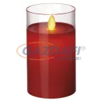   EMOS ZY2291 HOME DECO LED GYERTYA PIROS KÖR ÜVEG 7.5x12.5cm, 2xAA, vintage