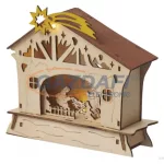   EMOS ZY2313 KARÁCSONYI DEKORÁCIÓ BETLEHEN 18x26cm 4LED, 2xAA, IDŐZÍTŐ, FEHÉR, MELEG FEHÉR