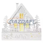   EMOS ZY2318 LED karácsonyi ház, 30cm, 2x AA, meleg fehér, időzítős