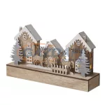   EMOS ZY2323 LED karácsonyi házak, 30cm, 2x AA, meleg fehér, időzítő