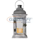   EMOS ZY2344 LED dekoráció – fa lámpás, 2x AA, szürke, vintage
