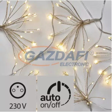 EMOS ZY2353T Tüzijáték fényfüzér 3 méter, 20 LED, IP20, 230V, időzítő, meleg fehér