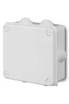 ELEKTRO-PLAST EP-0233-04 kötődoboz 6 kúpos kábelbevezetővel, csavaros fedéllel 133x133x64mm, szürke, IP55