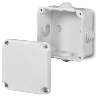 ELEKTRO-PLAST EP-0242-04 junction box with 4 conical cable entries, 80x80x42mm, gray, IP44