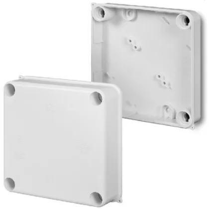   ELEKTRO-PLAST EP-0251-04 junction box with smooth side wall, 135x135x58mm, gray, IP55