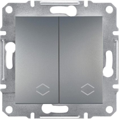   SCHNEIDER EPH0600162 ASFORA Double toggle switch, spring connection, steel (106 + 6)