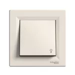   SCHNEIDER EPH0900123 ASFORA Egypólusú nyomókapcsoló, lámpajel, rugós bekötés, bézs