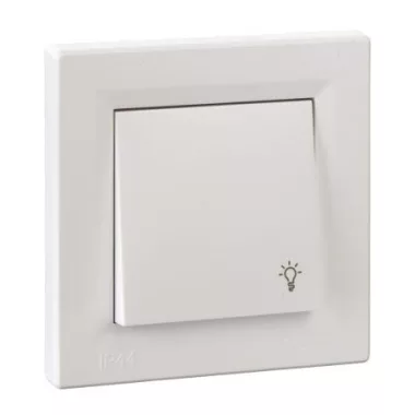 SCHNEIDER EPH0900221 ASFORA Egypólusú nyomókapcsoló, lámpajel - IP44, fehér