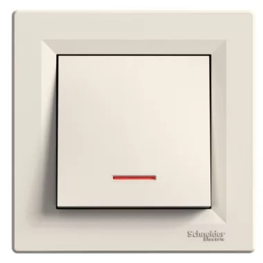 SCHNEIDER EPH1400323 ASFORA Single-pole switch, indicator light, screw connection, beige