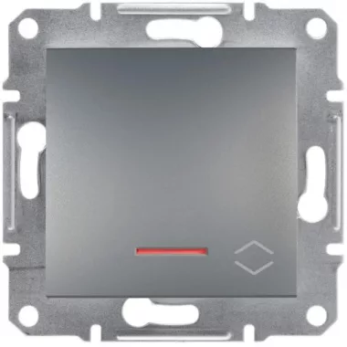 SCHNEIDER EPH1500362 ASFORA Váltókapcsoló, jelzőfényes, csavaros bekötés, acél