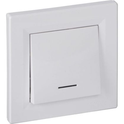   SCHNEIDER EPH1600121 ASFORA Egypólusú nyomókapcsoló, jelzőfényes, rugós bekötés, fehér