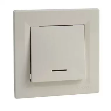 SCHNEIDER EPH1600123 ASFORA Egypólusú nyomókapcsoló, jelzőfényes, rugós bekötés, bézs